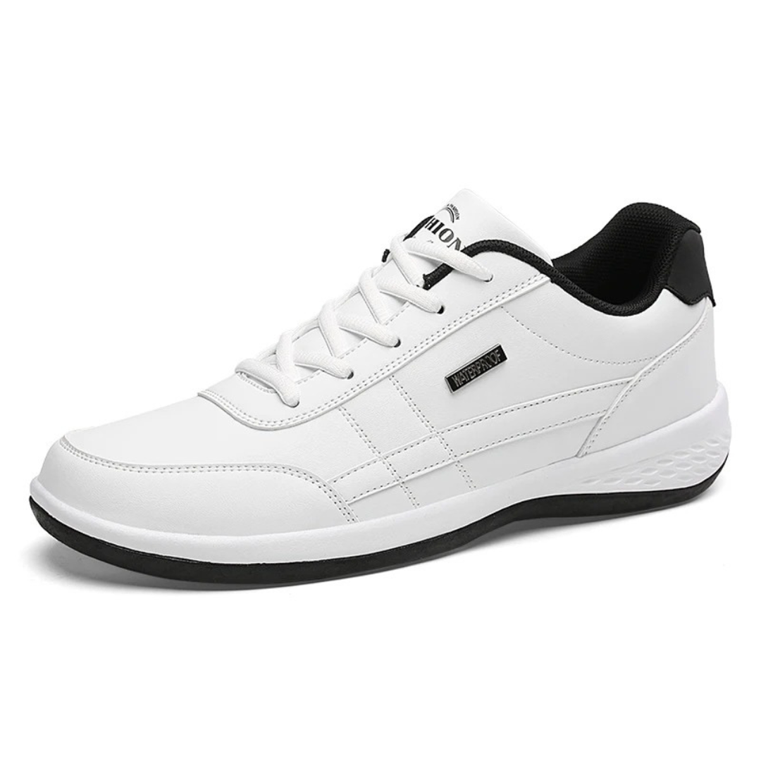 Ryan | Men’s Leather Lace-Up Trainers with Contrast Stripe