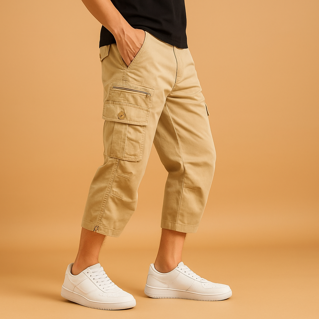 Mason | Men’s Long Cargo Shorts with Side Flap Pockets