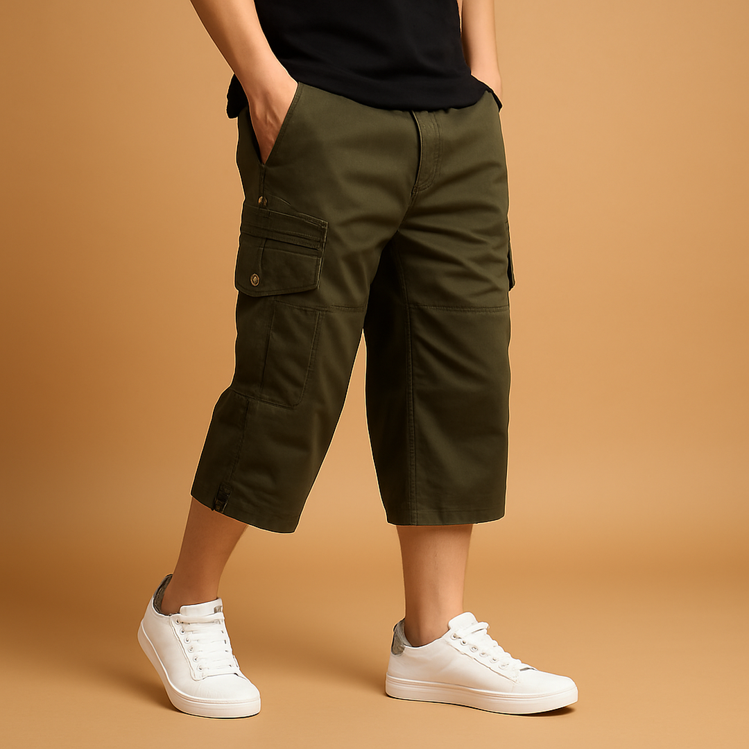 Mason | Men’s Long Cargo Shorts with Side Flap Pockets