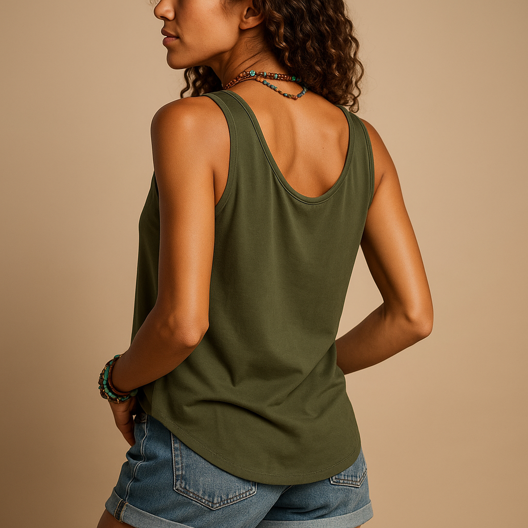 Willow | Women’s Sleeveless V-Neck Top with Button Front