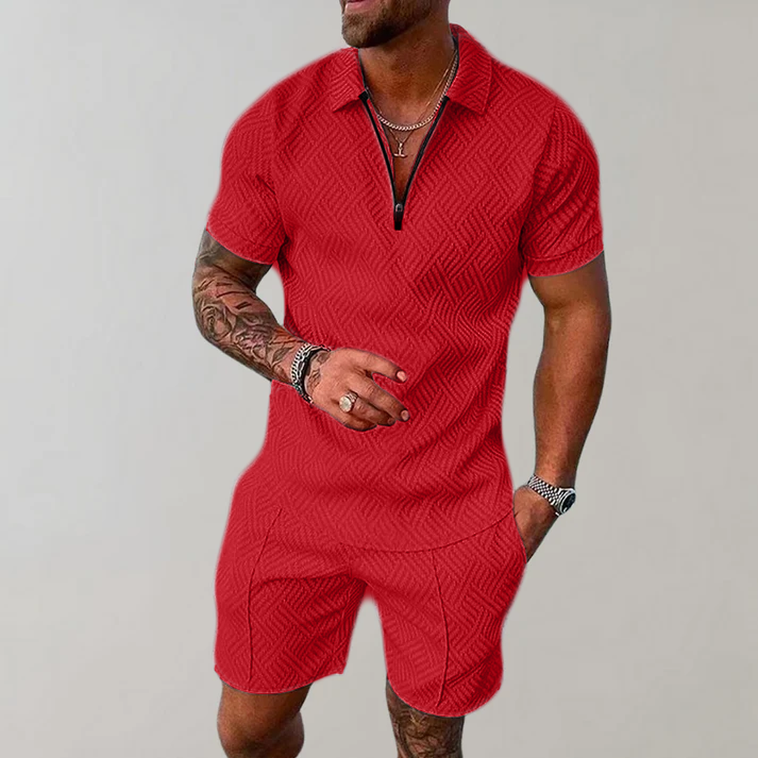 Caldrin | Men’s Polo Shirt and Shorts Two-Piece Set