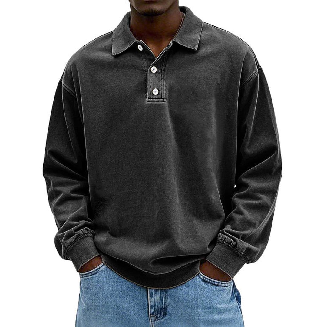Jack | Men’s Long Sleeve Polo Shirt with Button Placket
