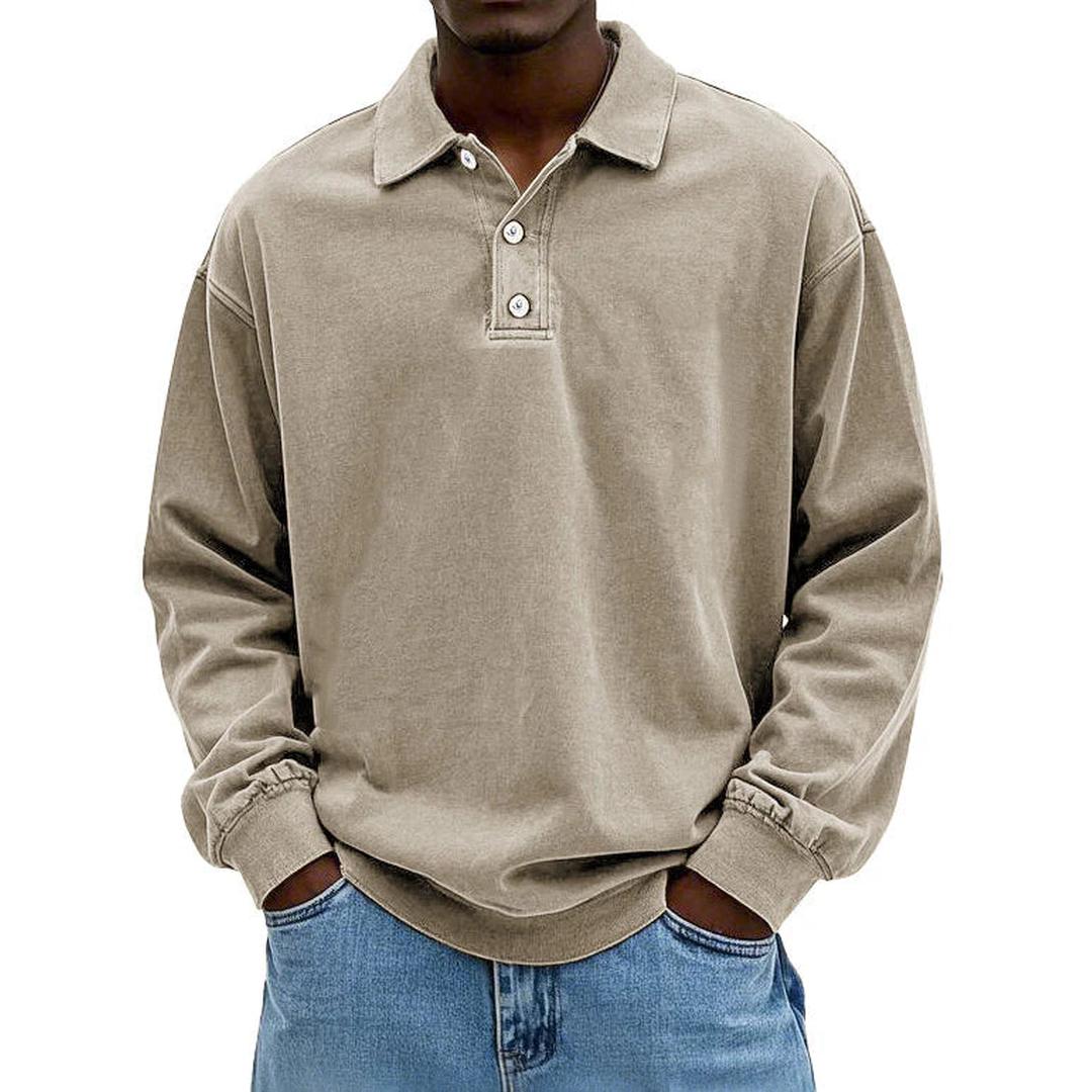 Jack | Men’s Long Sleeve Polo Shirt with Button Placket