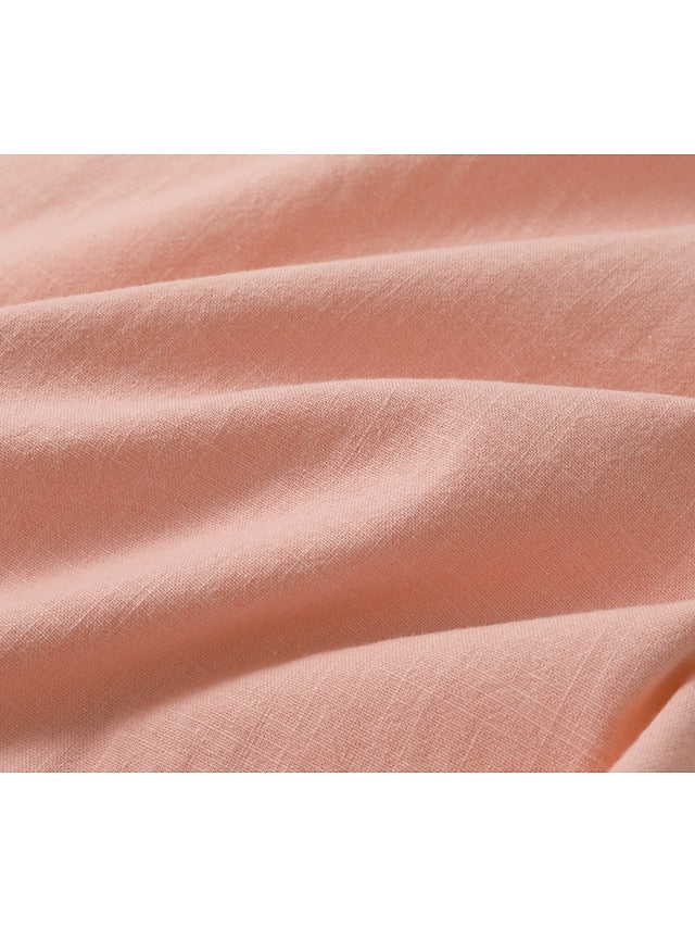 Caleb | Men’s Linen Shirt with Henley Collar