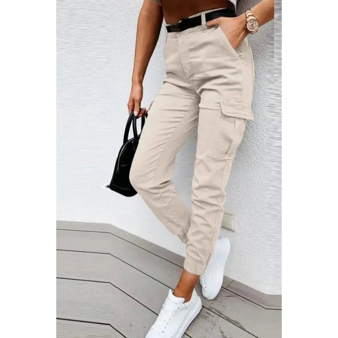 Madison | Women’s High-Waist Cargo Trousers with Flap Pockets