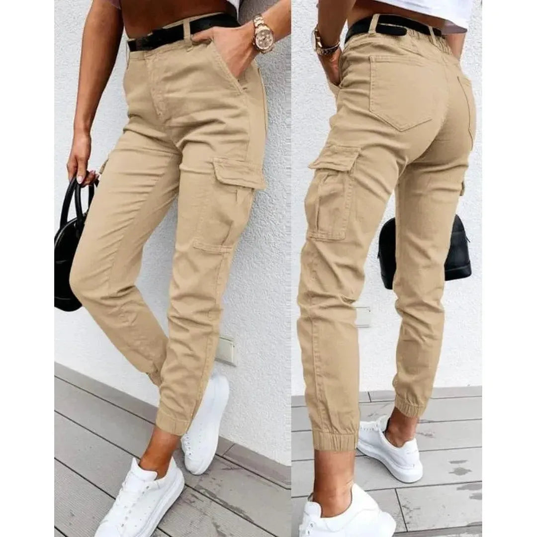 Madison | Women’s High-Waist Cargo Trousers with Flap Pockets