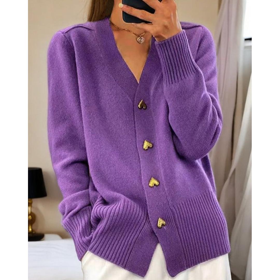 Grace | Women’s V-Neck Knit Cardigan with Button-Front