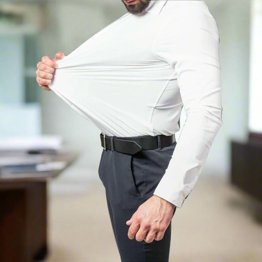 Leo | Men’s Stretch Shirt with Classic Collar and Button Cuffs