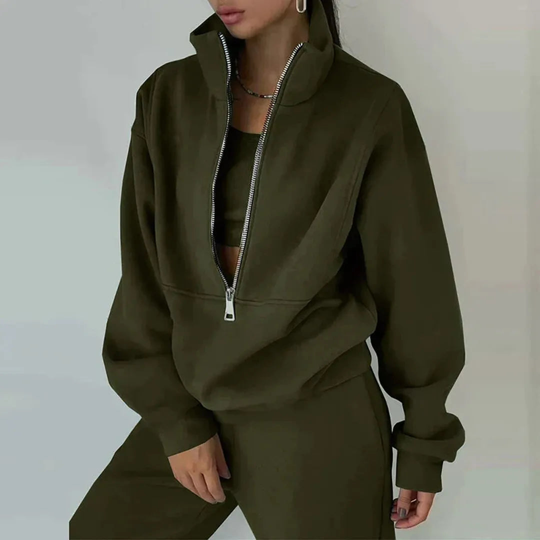 Seravyn | Two-Piece Half-Zip Sweatshirt and Jogger Set