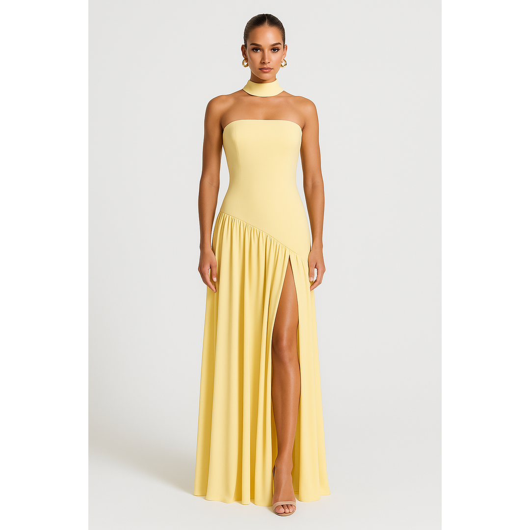 Sophie | Women’s Strapless Maxi Dress with Thigh Slit