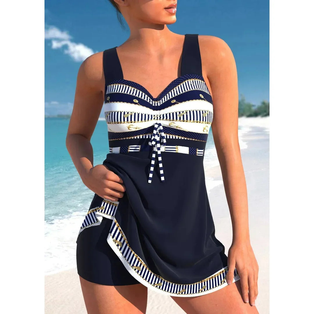 Marley | Women’s One-Piece Swimsuit with Striped Panel