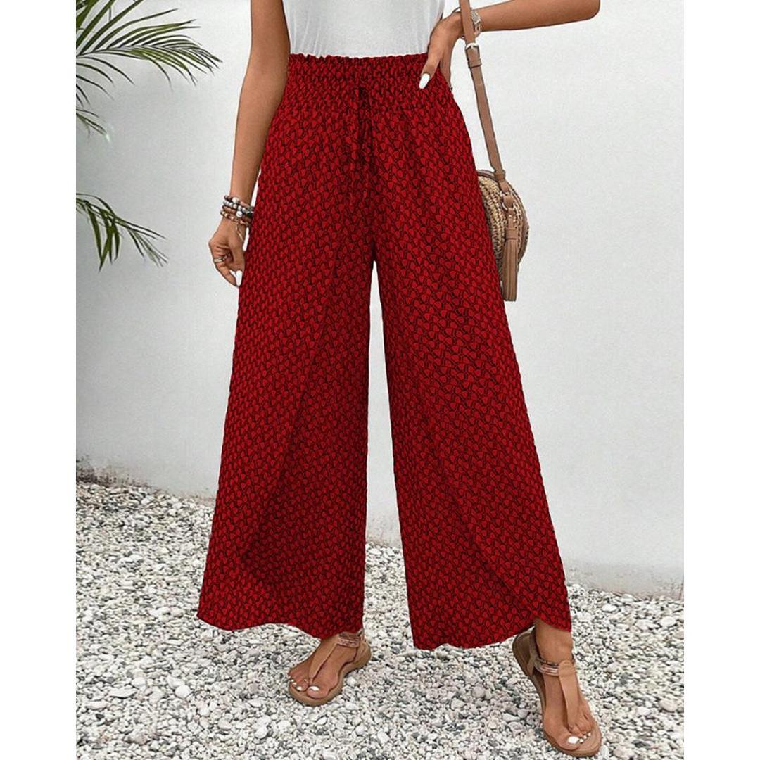 Scarlett | Women’s High-Waisted Trousers with Geometric Print