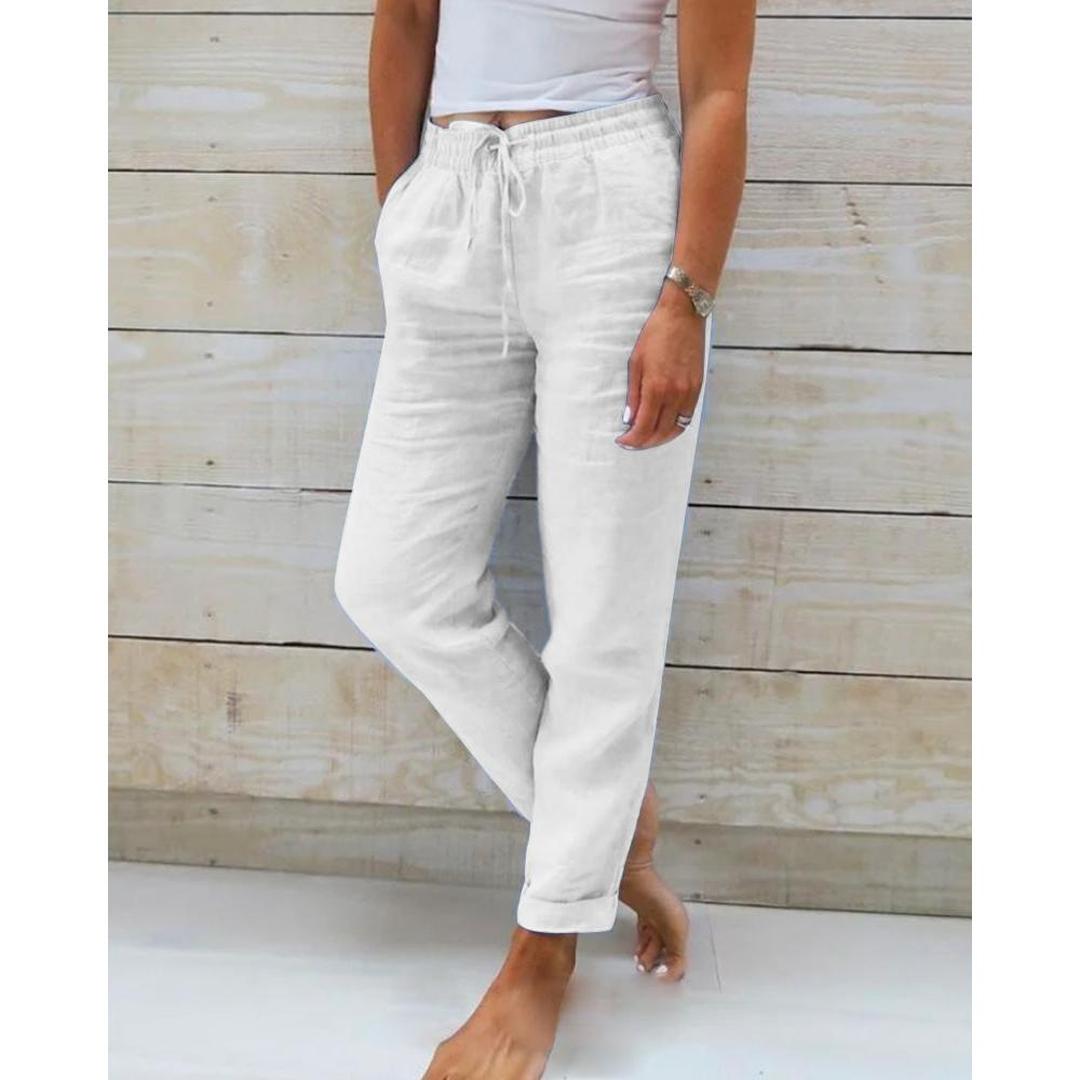 Isla | Women’s Cropped Trousers with Drawstring Waist