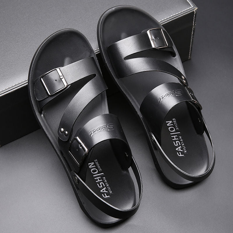 Adam | Men’s Split Leather Sandals with Buckle Straps