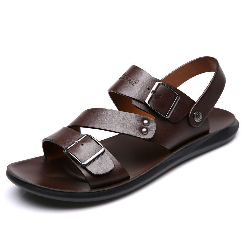Adam | Men’s Split Leather Sandals with Buckle Straps