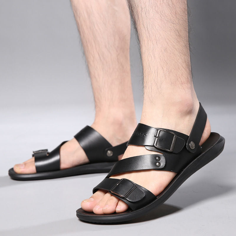 Adam | Men’s Split Leather Sandals with Buckle Straps
