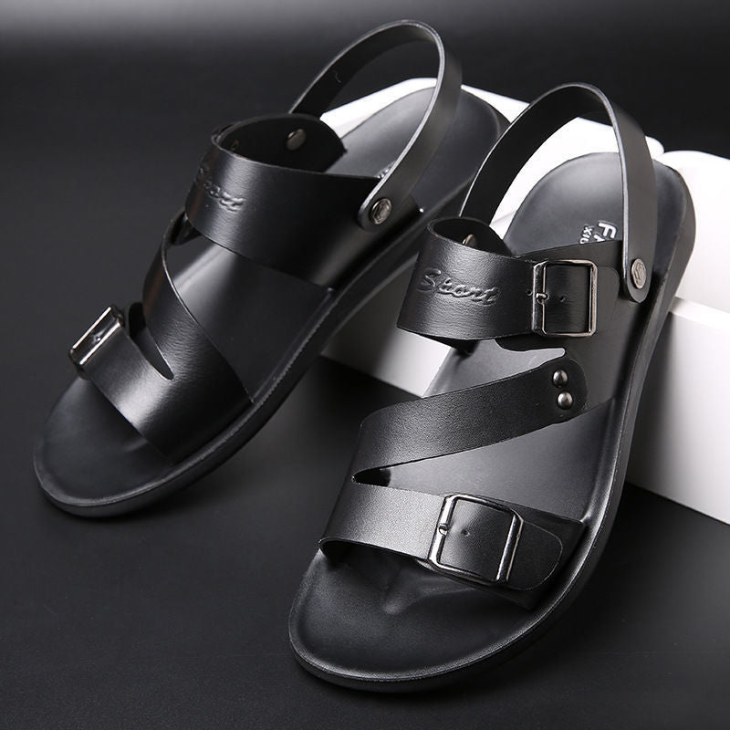 Adam | Men’s Split Leather Sandals with Buckle Straps
