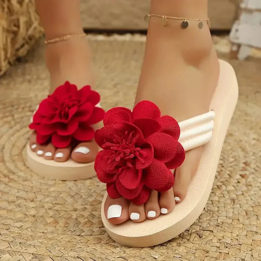 Luna | Women’s Platform Sandals with Flower Strap Detail