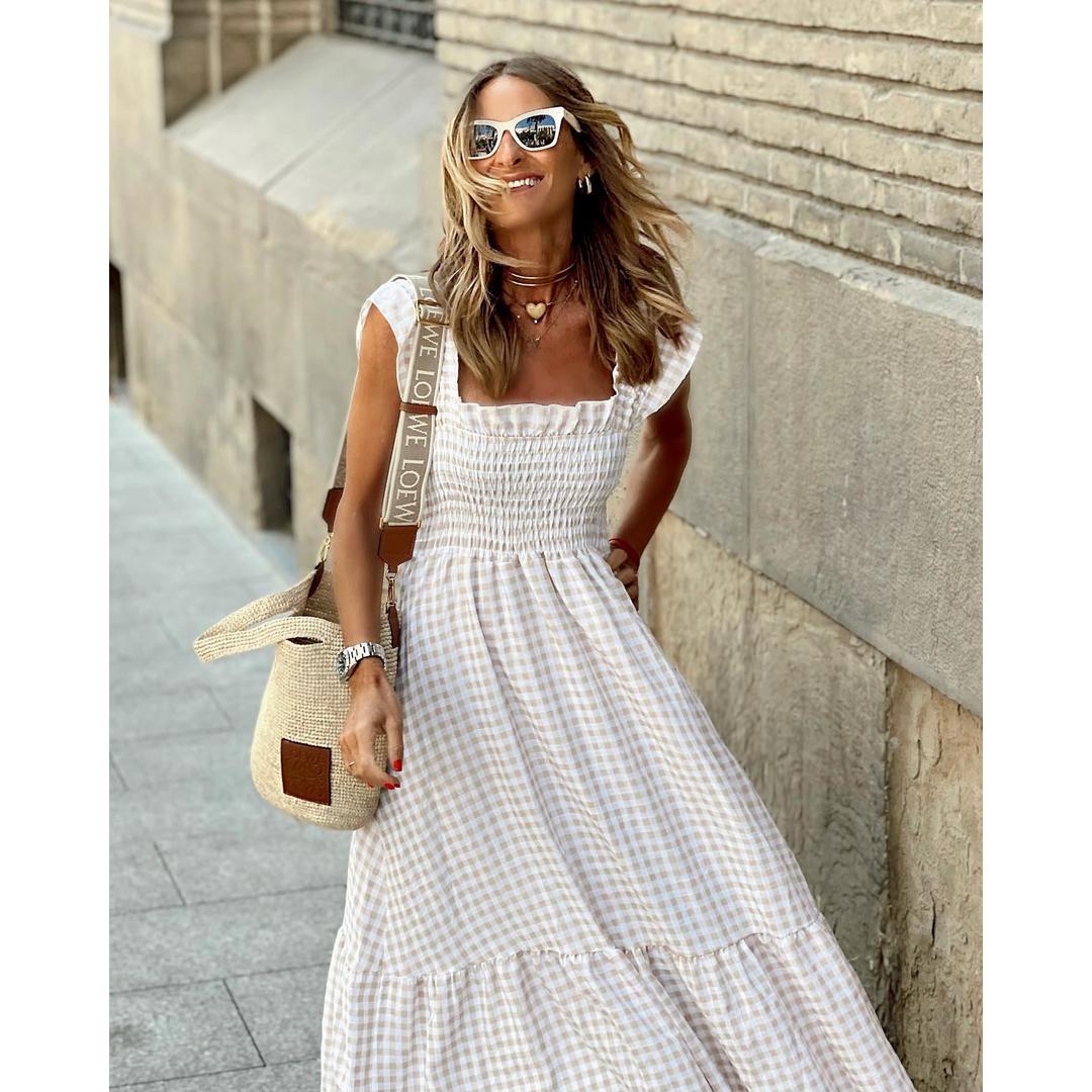 Maisie | Smocked Maxi Dress with Flutter Sleeves
