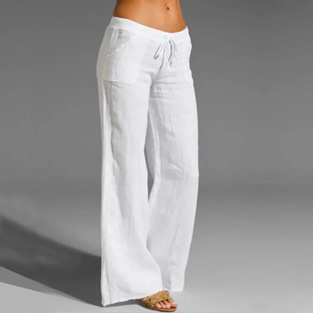 Sophie | Women’s Linen Loose Fit Drawstring Trousers