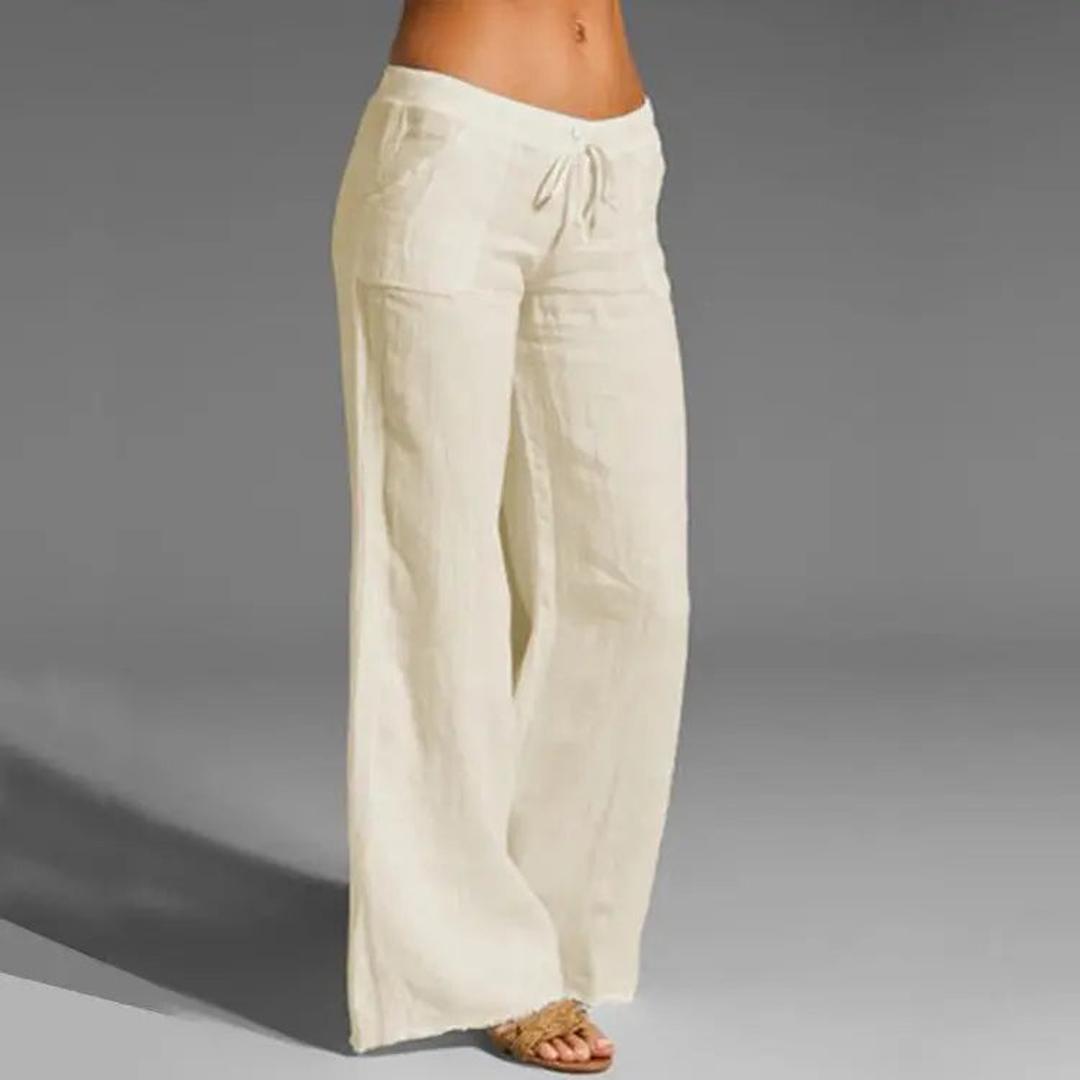 Sophie | Women’s Linen Loose Fit Drawstring Trousers