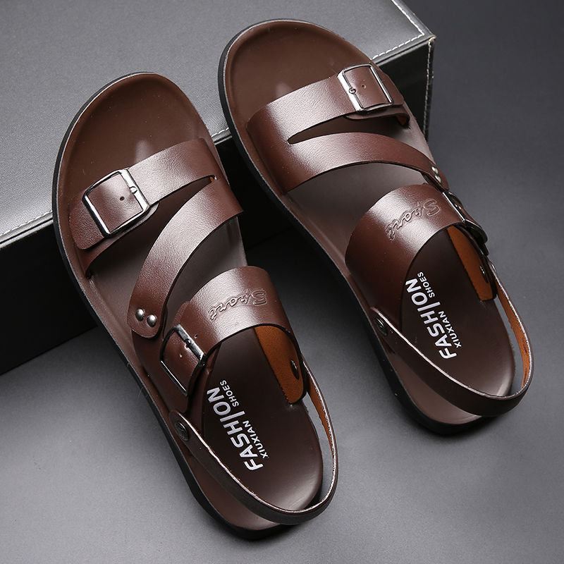 Adam | Men’s Split Leather Sandals with Buckle Straps