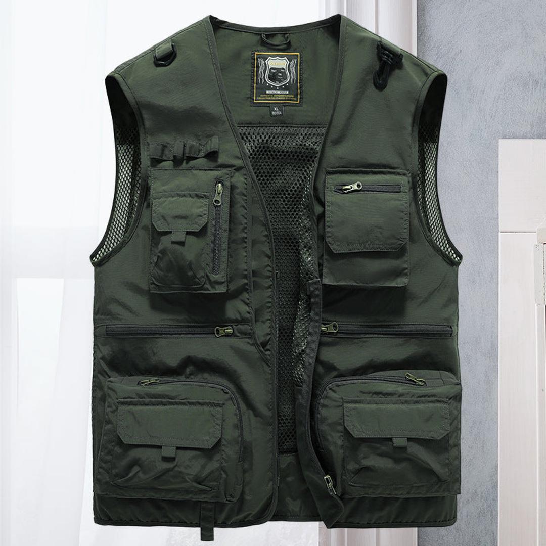 Bravion | Men’s Utility Vest with Multiple Zip and Flap Pockets