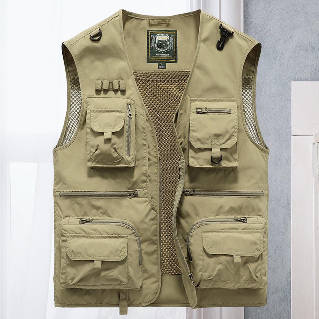 Bravion | Men’s Utility Vest with Multiple Zip and Flap Pockets