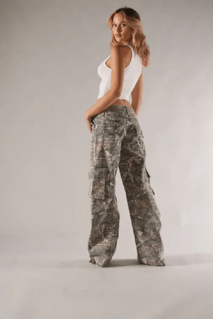 Ava | Women’s Camouflage Cargo Pants with Side Pockets
