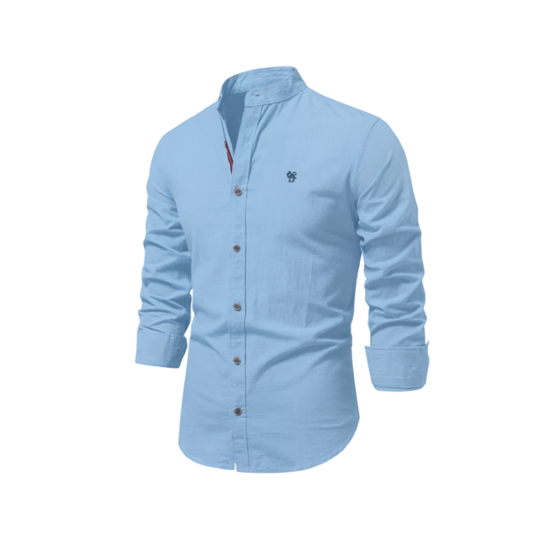 Ethan | Men’s Mandarin Collar Long Sleeve Shirt