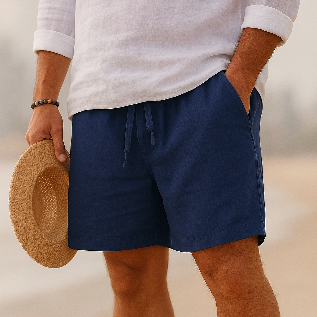 Ethan | Men’s Cotton Linen Blend Casual Shorts