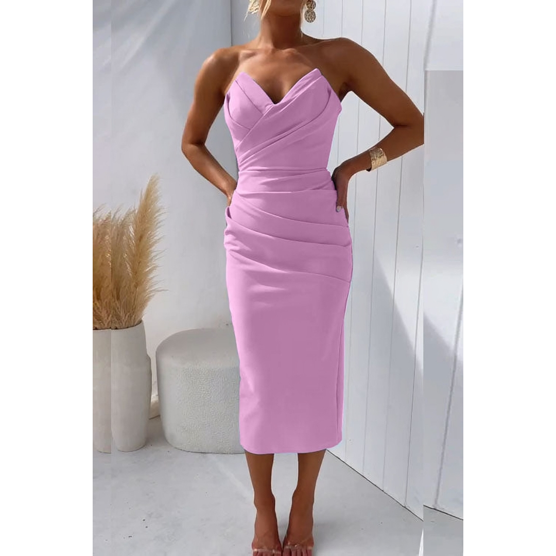 Amelia | Women’s Sleeveless Midi Dress with Sweetheart Neck