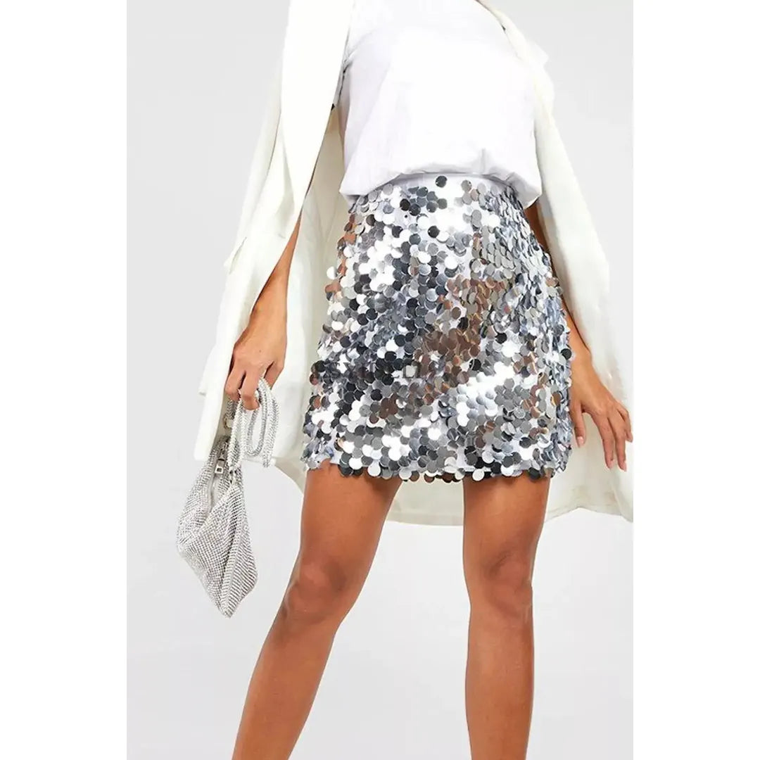 Harriet | Women’s Sequin Mini Skirt with High Waist