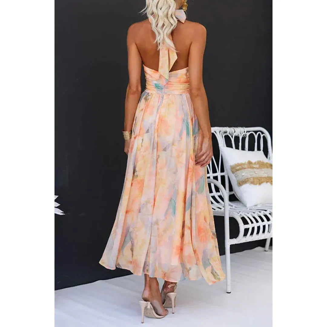 Olivia | Women’s Watercolour Print Maxi Dress