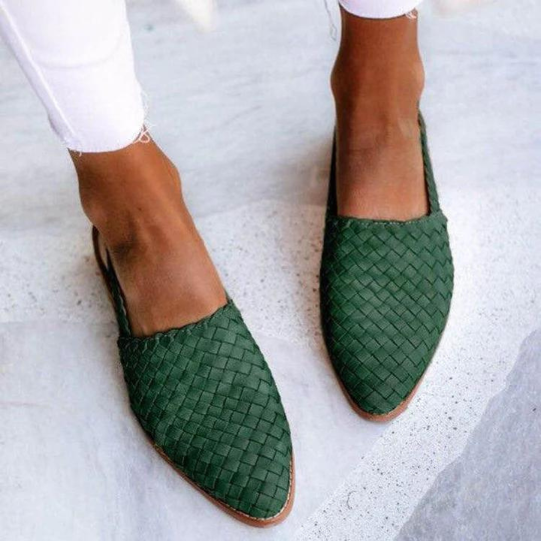 Ariana | Women’s Woven Leather Slingback Sandals