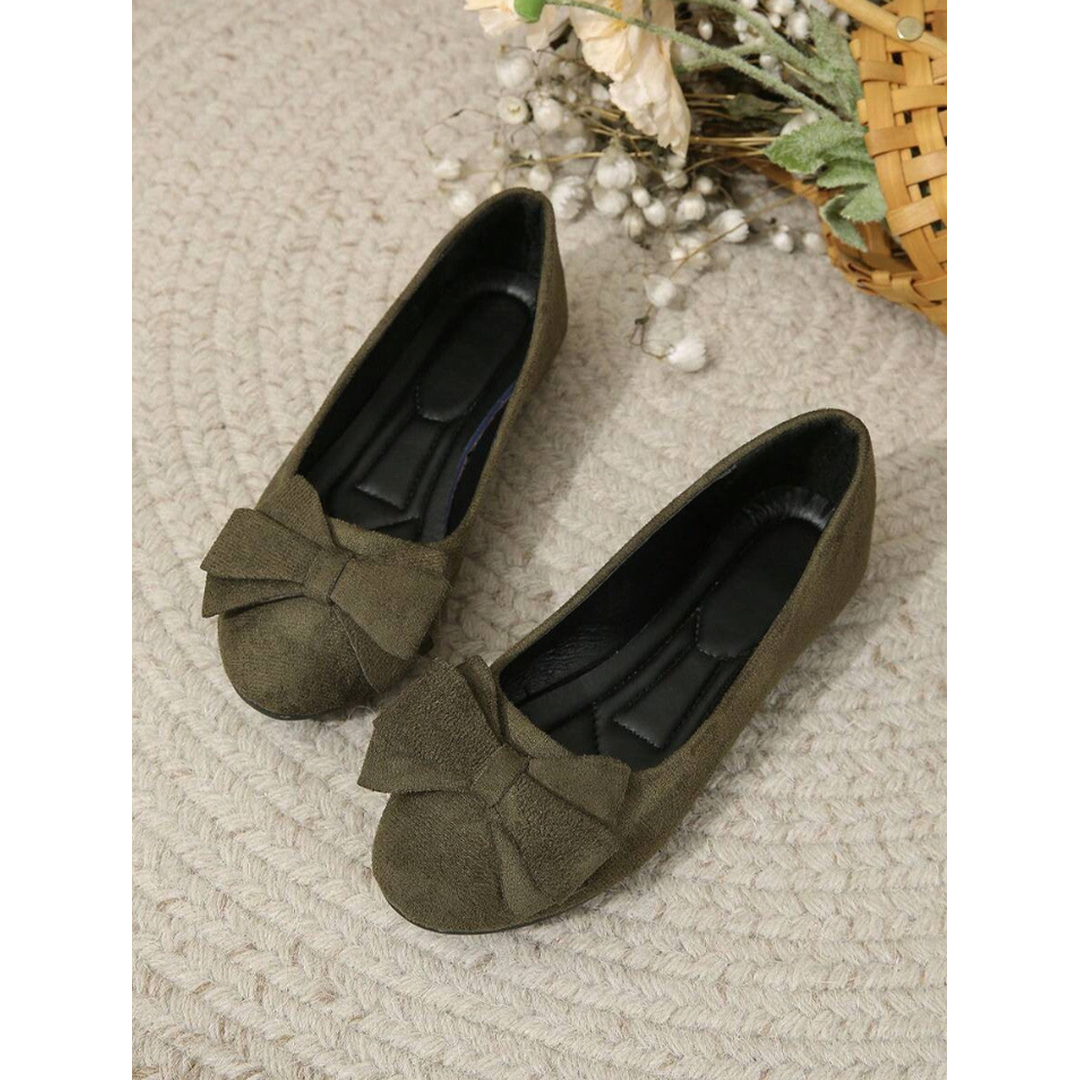 Elowen | Women’s Slip-On Ballet Flats with Bow Detail