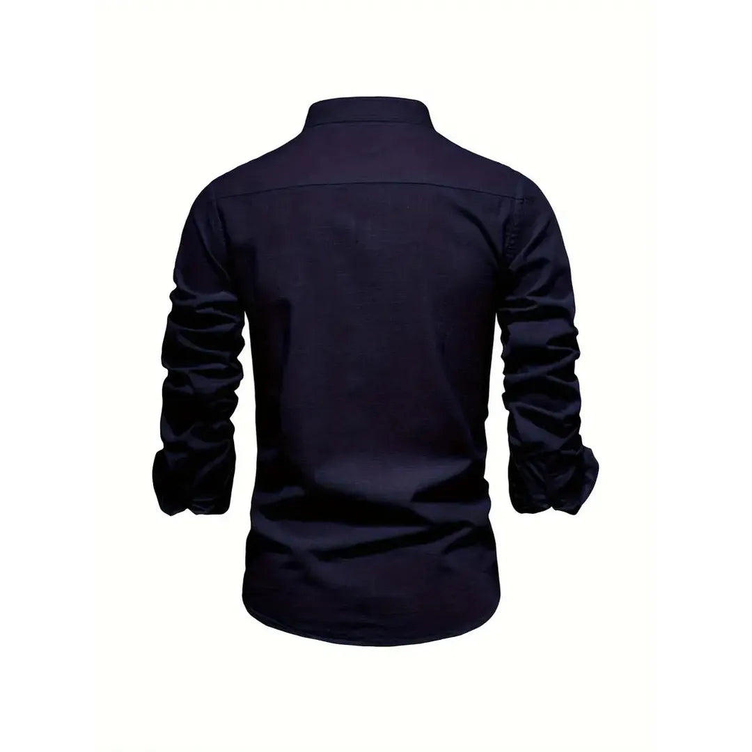 Ethan | Men’s Mandarin Collar Long Sleeve Shirt