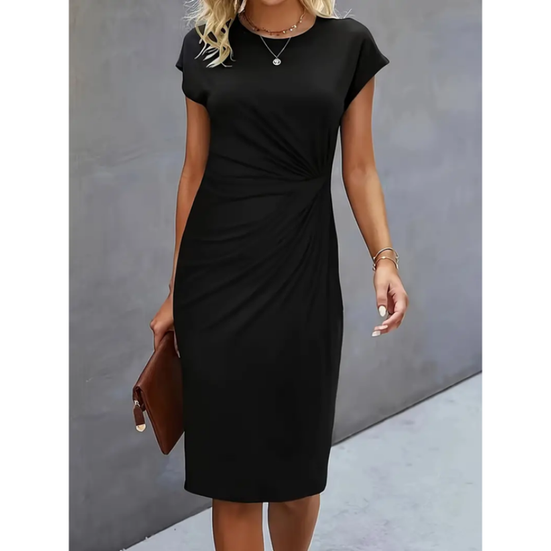 Charlotte | Women’s Short Sleeve Formal Midi Dress