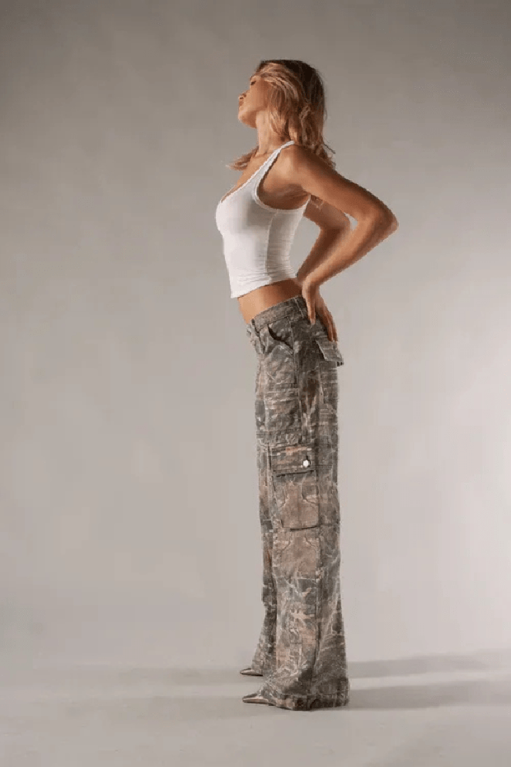 Ava | Women’s Camouflage Cargo Pants with Side Pockets
