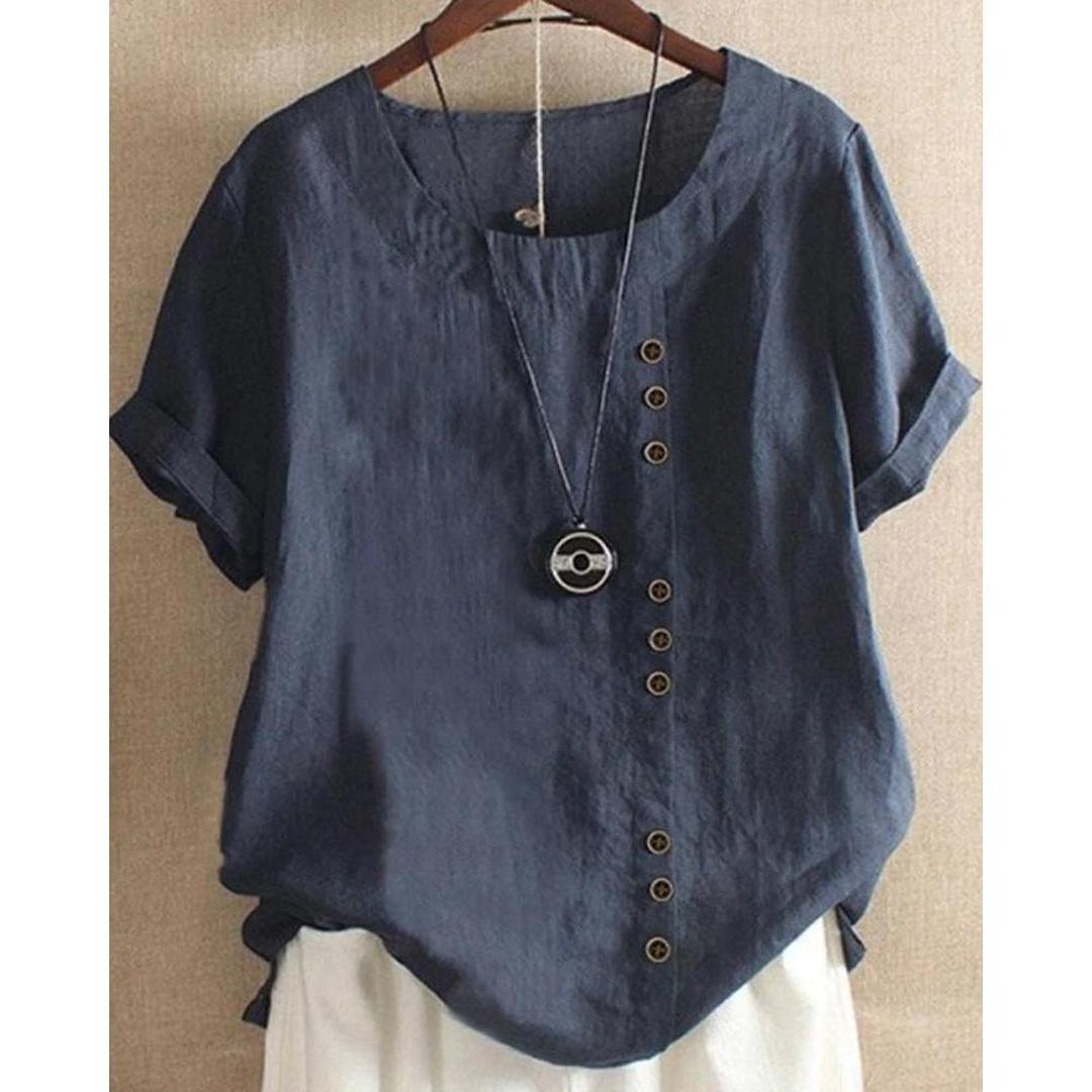Lydia | Women’s Short-Sleeve Blouse with Round Neck