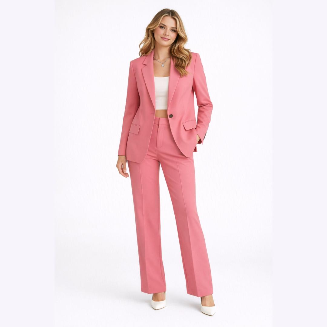 Olive | Women’s Two-Piece Suit Set with Blazer and Trousers