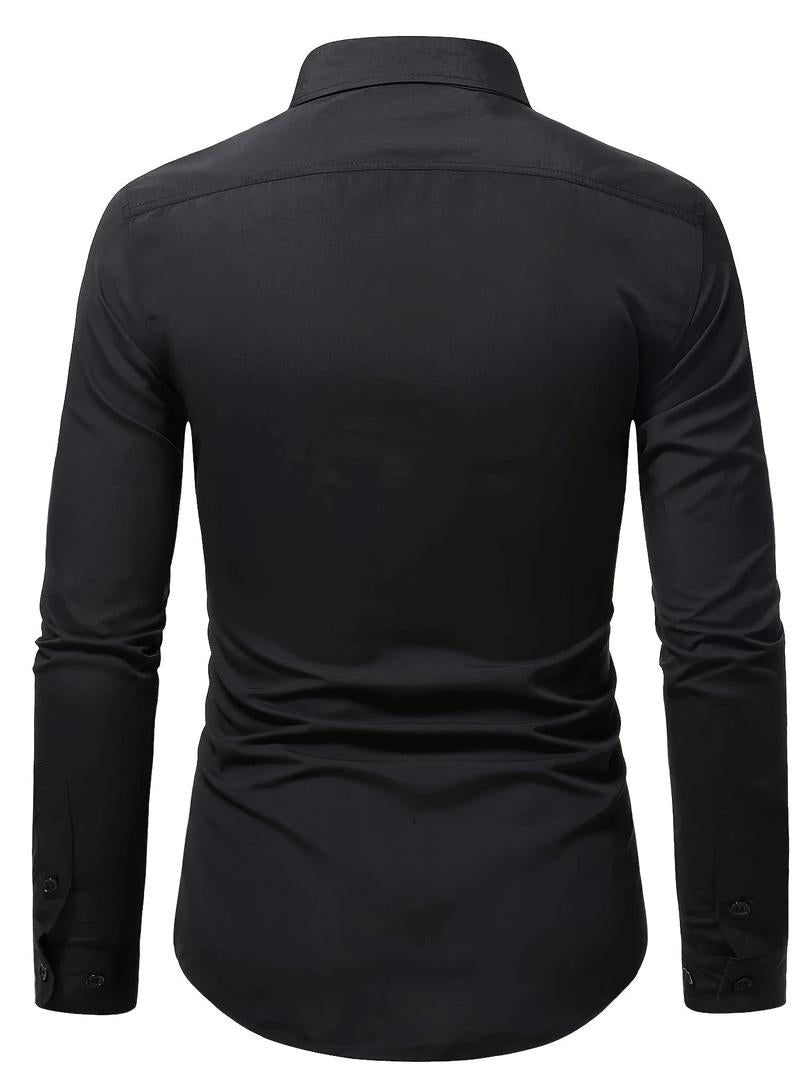 Liam | Men’s Slim Fit Button-Up Shirt with Long Sleeve
