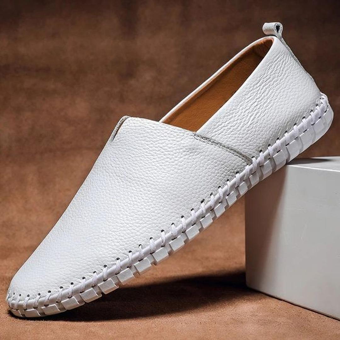 George | Faux Leather Slip-On Loafers with Stitched Sole Detail