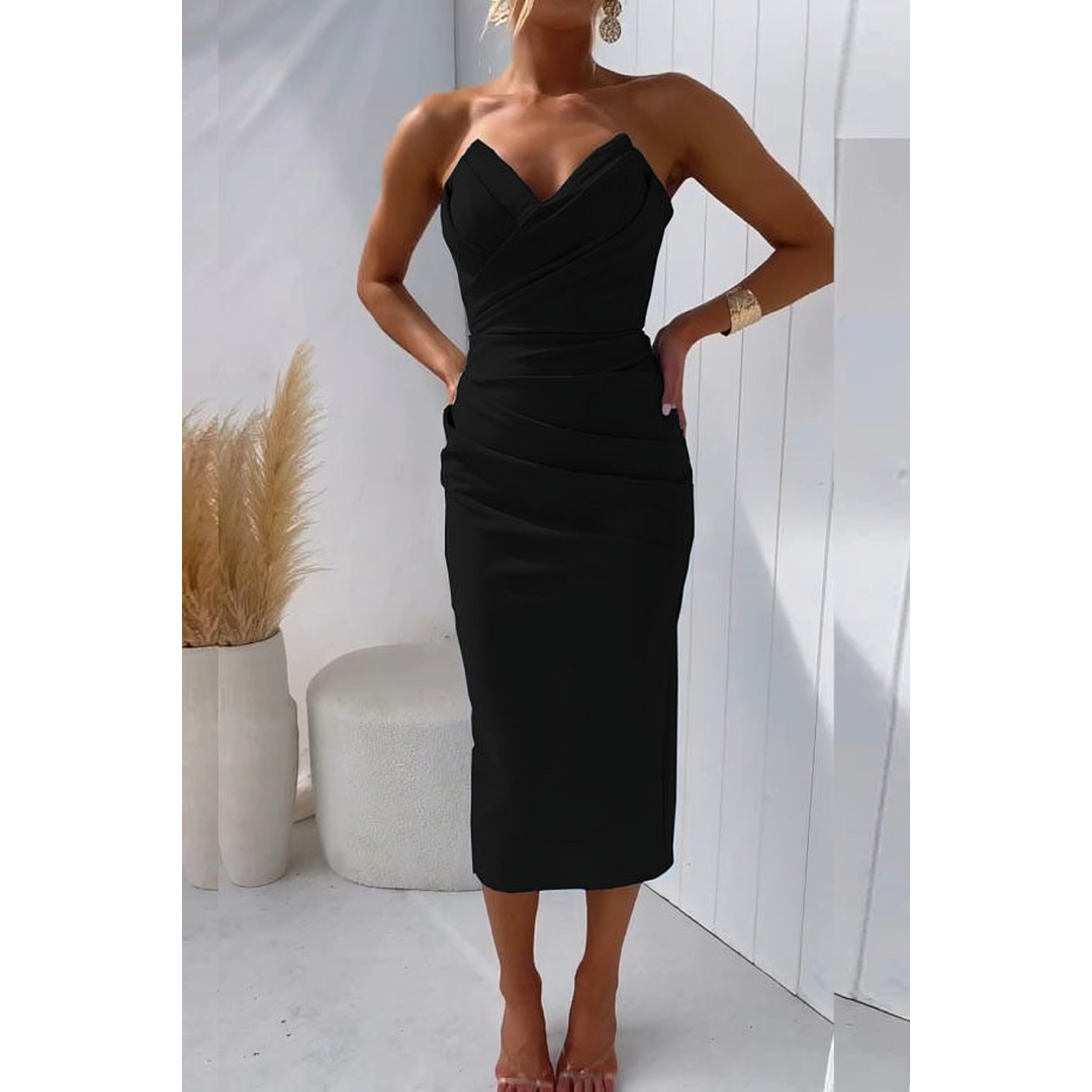 Amelia | Women’s Sleeveless Midi Dress with Sweetheart Neck