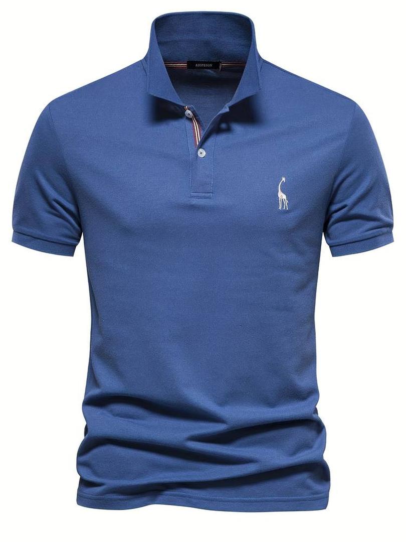 David | Men’s Button Placket Polo Shirt with Short Sleeve