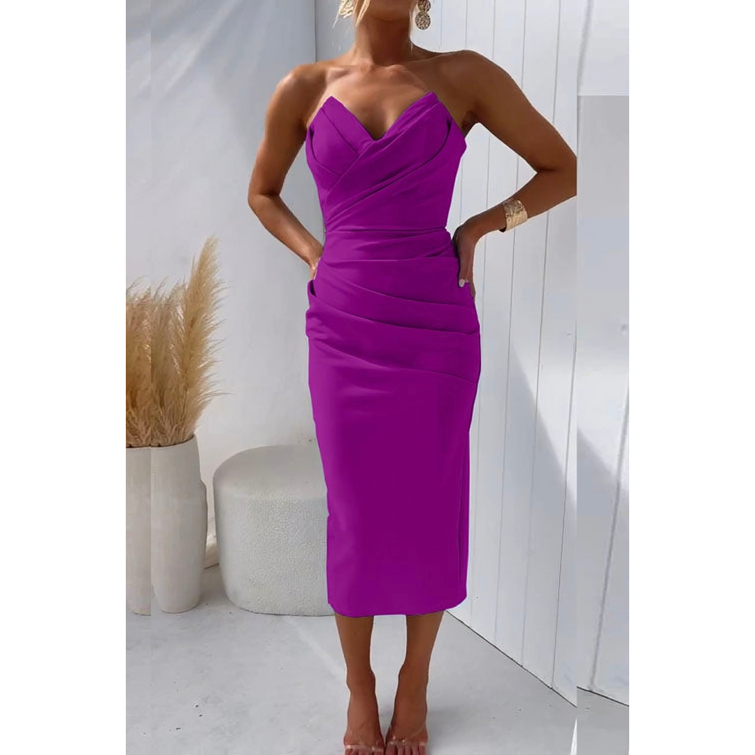 Amelia | Women’s Sleeveless Midi Dress with Sweetheart Neck