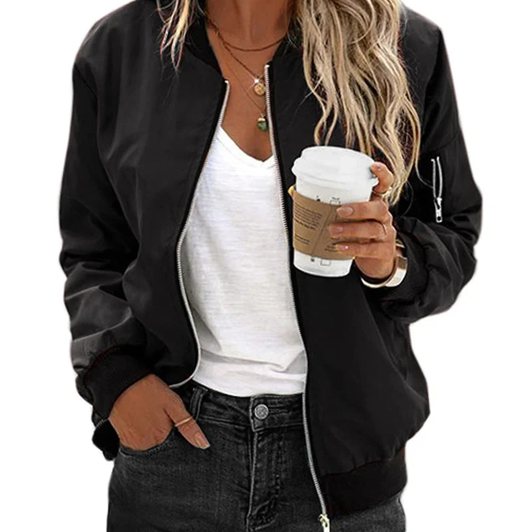 Nora | Women’s Short Zip-Front Bomber Jacket
