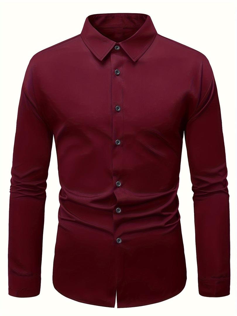 Liam | Men’s Slim Fit Button-Up Shirt with Long Sleeve