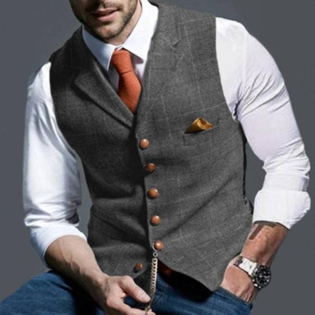 Vincent | Men’s Single-Breasted Vest with Button Closure