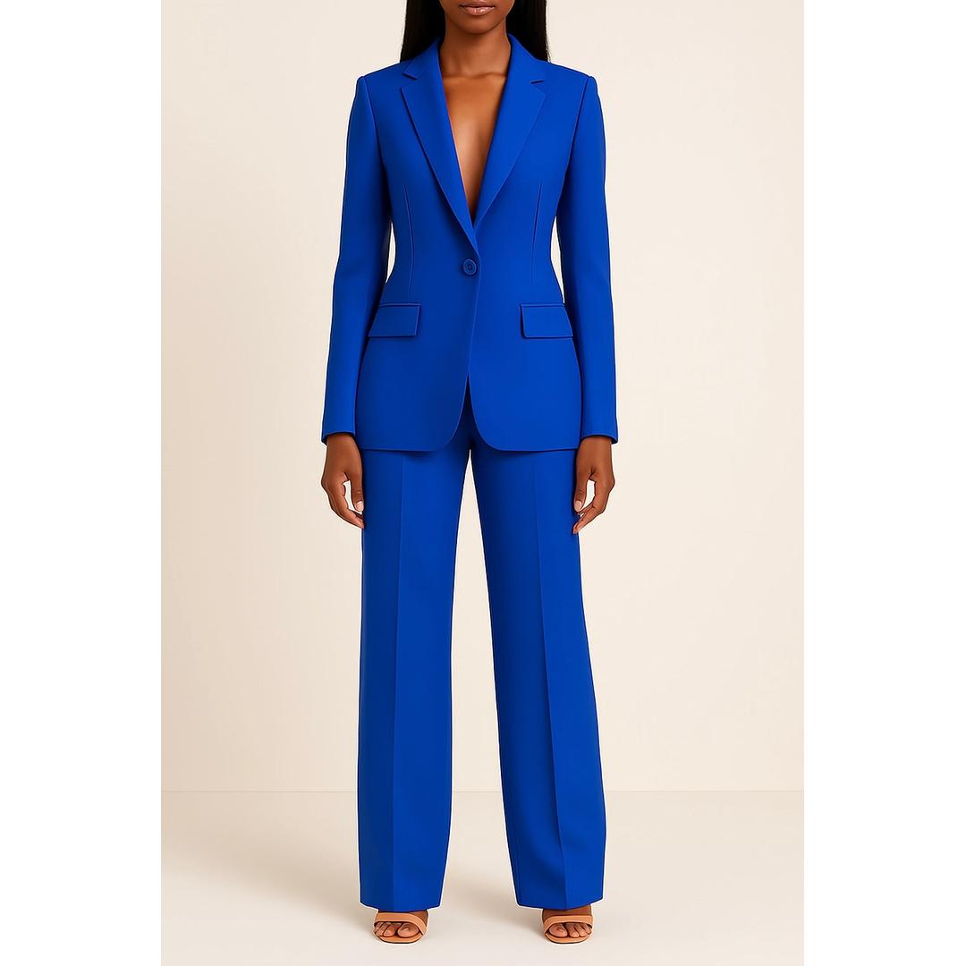 Monica | Women’s Single-Button Blazer and Wide-Leg Trousers Set